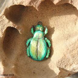 Green Scarab Beetle - Calosoma Schayeri Ornament Or - Pendant Diy - thumbnail 3