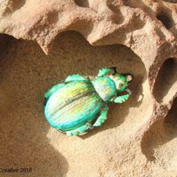 Green Scarab Beetle - Calosoma Schayeri Ornament Or - Pendant Diy - thumbnail 4