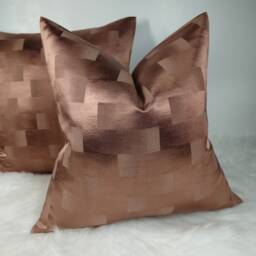 Luxury Cushion Cover Bronze - Copper Geo/Tile Style Pillow For Sofa Bed Throw - thumbnail 4