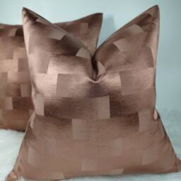 Luxury Cushion Cover Bronze - Copper Geo/Tile Style Pillow For Sofa Bed Throw - thumbnail 2