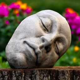 Concrete Face Figurine Large Head Bust Stone Human Sculpture Cement Woman Statue Massive Garden Art Decor Lawn Ornament - thumbnail 2