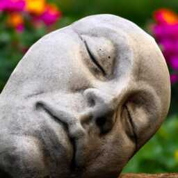 Concrete Face Figurine Large Head Bust Stone Human Sculpture Cement Woman Statue Massive Garden Art Decor Lawn Ornament - thumbnail 4