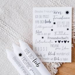 Candle Tattoos in Various Designs - Waterslide Film Decorating Candles Girlfriend Friendship You Are Great - thumbnail 3