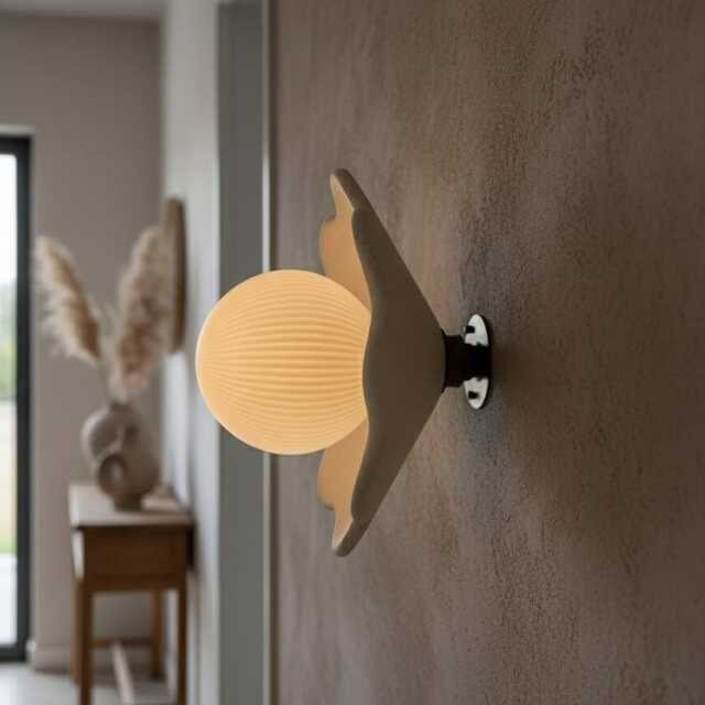 Handmade Sculptural Wall Light Hand-Carved Wabi Sabi Sconce - image 1