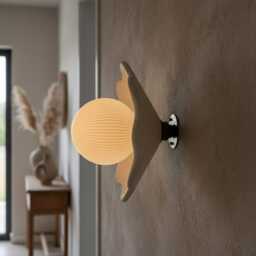 Handmade Sculptural Wall Light Hand-Carved Wabi Sabi Sconce - thumbnail 1