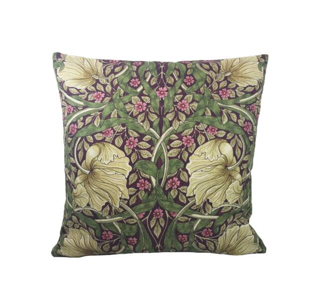 William Morris - Pimpernel Aubergine/Olive Cushion Cover Throw Pillow Designer Home Decor - image 1