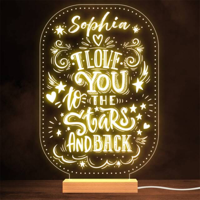 I Love You To The Stars & Back Pretty Galaxy Personalised Gift Night Light - image 1