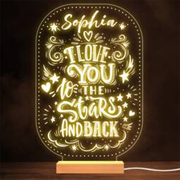I Love You To The Stars & Back Pretty Galaxy Personalised Gift Night Light