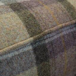 Handmade Brown Leather Chesterfield Armchair/Abraham Moon Tartan Wool - thumbnail 4