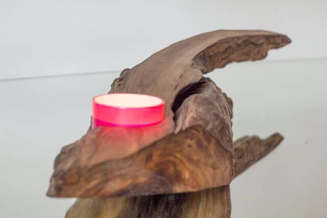 Reclaimed Driftwood Tea Light Holder Rustic Wood Candle Centerpiece - image 1