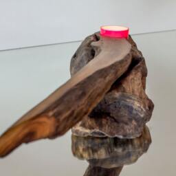 Reclaimed Driftwood Tea Light Holder Rustic Wood Candle Centerpiece - thumbnail 3