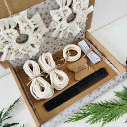 Diy 2 X Snowflakes Craft Kit - Easy Christmas Decorations Boho Ornaments Macrame For Begginers Secret Santa Crafty Person Gift - thumbnail 4
