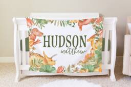 Dinosaur Blanket, Personalized Baby Blanket Gift, Toddler Nursery Decor, Birthday T Rex, Bb09