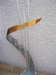 Abstract Metal Free Standing Art Sculpture By Holly Lentz