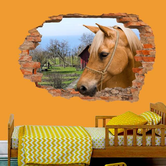 Beautiful Work Horse Farm House Fields Wall Mural Sticker Poster Decal Room Office Nursery Decor Id623 - image 1