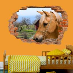 Beautiful Work Horse Farm House Fields Wall Mural Sticker Poster Decal Room Office Nursery Decor Id623 - thumbnail 1