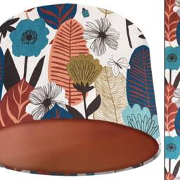 Floral Scandinavian Lampshade Blue Leaf Ceiling Or Table Light - thumbnail 2