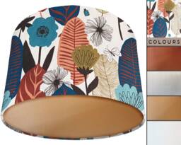 Floral Scandinavian Lampshade Blue Leaf Ceiling Or Table Light