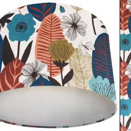 Floral Scandinavian Lampshade Blue Leaf Ceiling Or Table Light - thumbnail 3