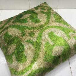 Ikat Silk Pillow Cover 16x16, Handwoven Accent - thumbnail 4