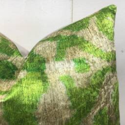 Ikat Silk Pillow Cover 16x16, Handwoven Accent - thumbnail 2