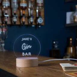 Personalised Home Bar Mini Desk Lamp, Birthday Gift For Her, Accessories Women, D??cor, Cocktail Decor - thumbnail 3