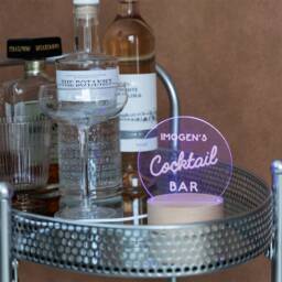 Personalised Home Bar Mini Desk Lamp, Birthday Gift For Her, Accessories Women, D??cor, Cocktail Decor - thumbnail 1