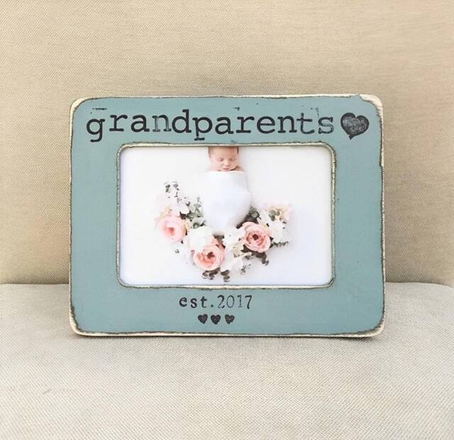 Grandparents Frame, Gift For Grandparents, Baby Picture Pregnancy Reveal, Gender Reveal Gift, Grandma Grandpa Frame - image 1