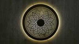 Handmade Moroccan Brass Wall Sconce, Oriental Geometric Lamp