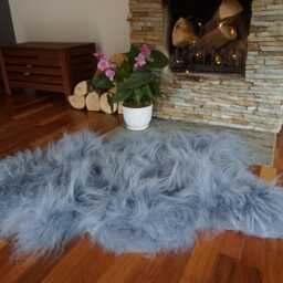 Sheepskin Icelandic Grey X Rug Genuine Natural Sheepskin Gray Rugs Carpet Shag Thro - thumbnail 2
