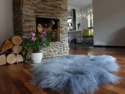 Sheepskin Icelandic Grey X Rug Genuine Natural Sheepskin Gray Rugs Carpet Shag Thro - thumbnail 1