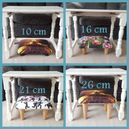 Custom Photo Print Footstool Handmade Upholstered Ottoman - thumbnail 3