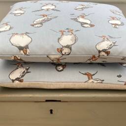 Handmade Puffin Pillow Cover Coastal Seaside Linen Cushion - thumbnail 2