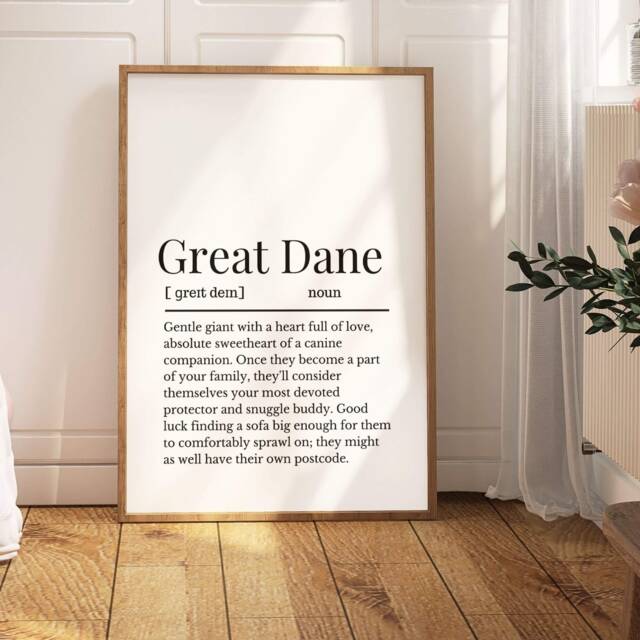 Great Dane Definition Print, Wall Print For Owner, Dog Owner Gift, Mum - image 1