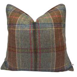 Lee Jofa Mulberry Luxury Designer Shetland Plaid Decorative Cushion Pillow Sofa Cover