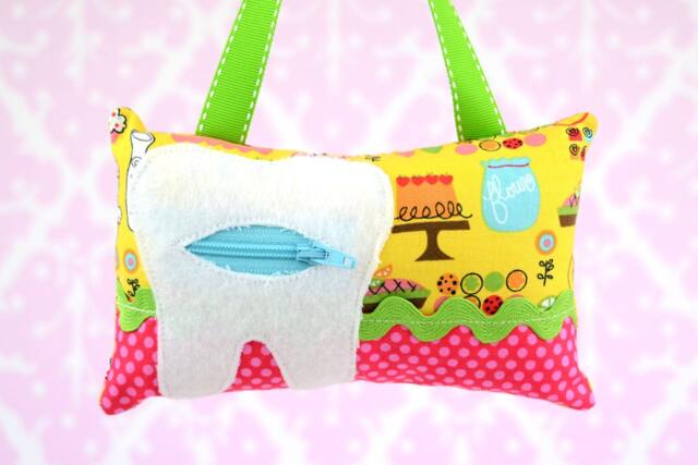 Tooth Fairy Pillow - in Foodie Cake Pie Cupcakes Cookies Sweets On Pink Yellow Green Blue - image 1