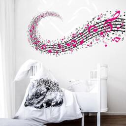 Music Notes Background Musical Notation Signs in 2 Colors Wall Vinyl Decal - thumbnail 3