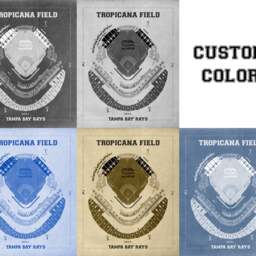 Tampa Bay Rays Tropicana Field Blueprint Baseball Stadium Art Print - thumbnail 3