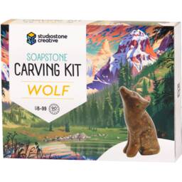 Wolf Soapstone Carving Kit Diy Craft For Kids & Adults