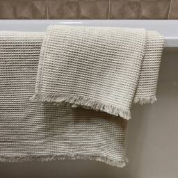 Linen Cotton - Bathroom Towels Set - Waffle Linen - Sauna Towels - Spa Gift - Washed Texture Weaving Towel - thumbnail 2