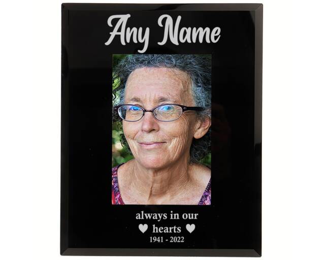 "Personalised Memorial Photo Frame Always in Our Hearts 6x4"" Or 7x5" - image 1