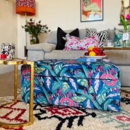 Coffee Table Footstool With Storage in Les Fauves Peacock - thumbnail 4