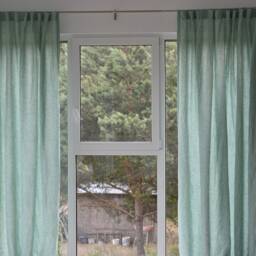 100% Organic Linen Curtain. Stonewashed Window Panel. Curtains With Hidden Tab. Curtain - thumbnail 2