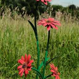 Pink Flower Decorative Floral Metal Garden Decor Stake Sculpture Giftware Gift - thumbnail 4