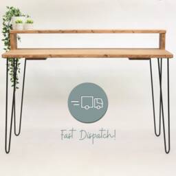 Simple Wooden Desk With Riser Shelf, Can Be Made To Measure, Solid Wood, Options On Colour & Sizes Suit - thumbnail 2