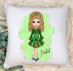Personalized Irish Dancer Cushion Ceili Dance Gift - 45x45cm - thumbnail 1