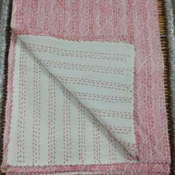 "Hand Block Print Kantha Quilt Indian Cotton Bedspread - 108""x108" - thumbnail 3