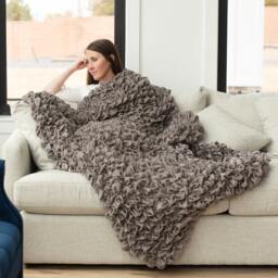 Handmade Gray Luxury Throw Blanket Plush Calming Home Decor - thumbnail 2