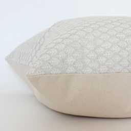Ivory Floral Pillow Cover, Beige Neutral Throw Pillow, Cream & White Cushion Textured Pillowcase -- Talisa - thumbnail 3