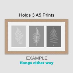 Multi Photo Picture Frame - Holds 3 A5 Prints Or Photos in A 20mm Oak Veneer Wood - thumbnail 3